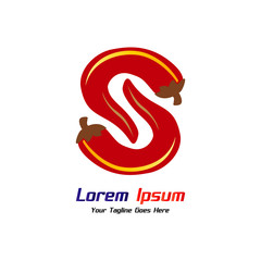 Modern Logo Letter S. S Red Chili Pepper Letter Design
