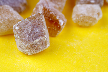 bright brown pieces of sugar cane