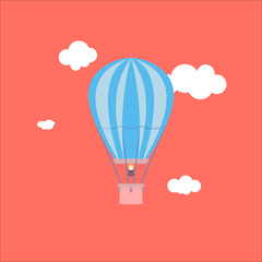 Fototapeta premium Blue balloon on the background of clouds