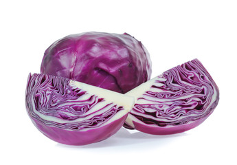 red cabbage isolated on white