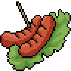 vector pixel art sausage