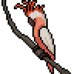 vector pixel art colorful bird