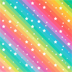 Rainbow color stars pattern vector