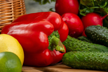 Fresh and raw vegetables