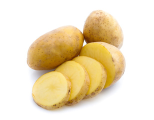 potatoes isolated on white background