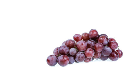 red grapes over white background
