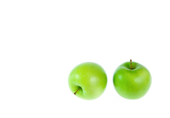 copy space green apple isolated on white