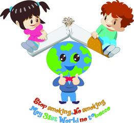 Stop smoking,No smoking,cartoon vector cartoon illustration, May 31st World no tobacco