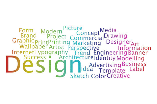 Design word cloud collage. Business and Technology concept.