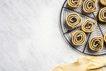 Poppy seed rolls with french pastry