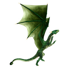 3D Rendering Fairy Tale Dragon on White
