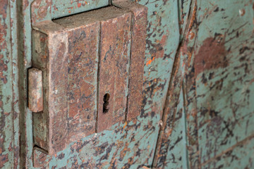 old rustic metal keyhole