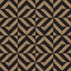 Geometric seamless pattern. Golden and black colors holiday collection. Merry Christmas and Happy New year. Abstract textured background design. Modern elegant wallpaper. Vector illustration.