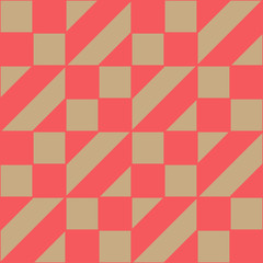 Geometric seamless pattern. Golden and red colors holiday collection. Merry Christmas and Happy New year. Abstract textured background design. Modern elegant wallpaper. Vector illustration.