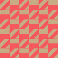 Geometric seamless pattern. Golden and red colors holiday collection. Merry Christmas and Happy New year. Abstract textured background design. Modern elegant wallpaper. Vector illustration.