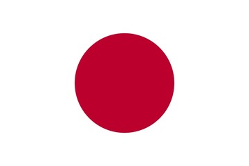 Flag Of Japan. Ratios and colors are observed.