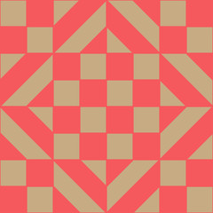Geometric seamless pattern. Golden and red colors holiday collection. Merry Christmas and Happy New year. Abstract textured background design. Modern elegant wallpaper. Vector illustration.