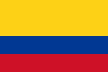 Flag Of Colombia. Ratios and colors are observed.