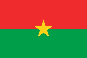 Flag Of Burkina Faso. Ratios and colors are observed.