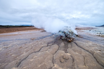 Namafjall geothermal area. Þjóðvegur. Iceland