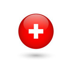 Switzerland flag round glossy