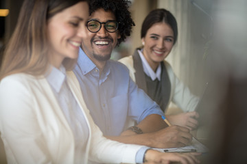 Good communication between colleagues at work is important.