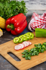 Fresh and raw vegetables