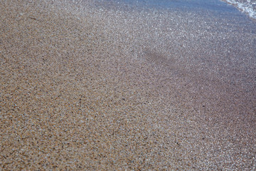 Fototapeta na wymiar Beaches and sea, Sea waves lapped the sandy beach.