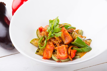 Mixed grilled vegetables salad