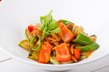 Mixed grilled vegetables salad