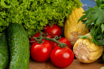 Fresh and raw vegetables