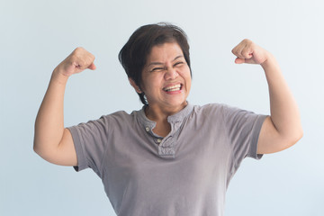 portrait of happy, healthy, strong senior woman with good health