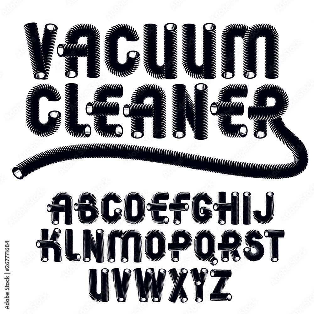 Fototapete vector capital modern alphabet letters set. trendy rounded font, script from a to z can be used in a