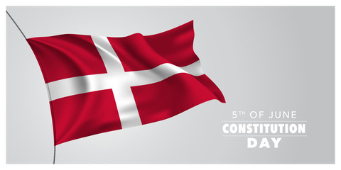 Denmark happy constitution day greeting card, banner, horizontal vector illustration