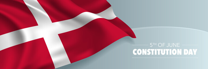 Denmark happy constitution day vector banner, greeting card.