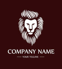 King Lion Head Logo Template, Brand Identity. Lion logo template. Vector illustration