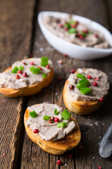 Bruschetta with pate and spices