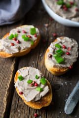 Bruschetta with pate and spices