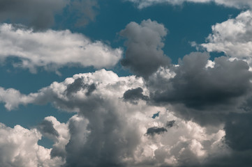 Dramatic sky with stormy clouds.
