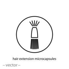 hair extension microcapsules icon,  line sign on white background - editable stroke vector illustration eps10