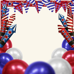 Fototapeta premium 4th of July Background design for greeting cards in super high resolution.