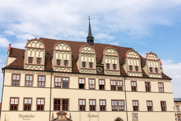 Das Renaissance-Rathaus in Naumburg an der Saale, Sachsen-Anhalt, Deutschland
