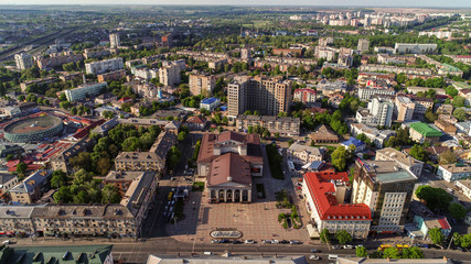City of Rivne Ukraine from the altitude, panorama