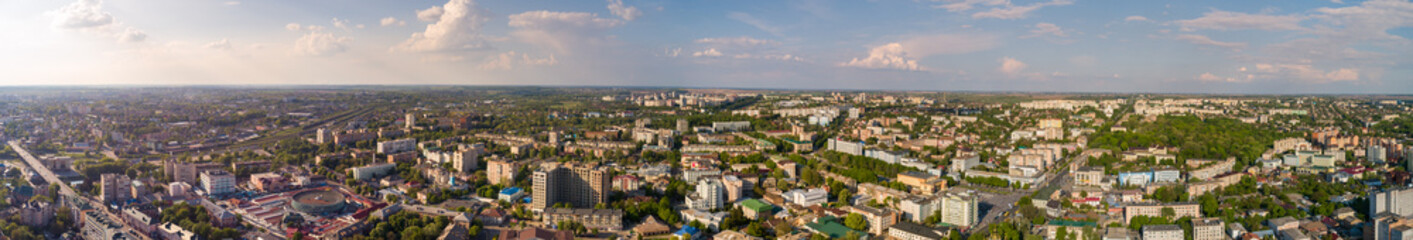 City of Rivne Ukraine from the altitude, panorama
