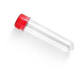 Plastic flask for storage on an isolated white background