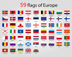 Flags of Europe - Full Vector Collection. World flags