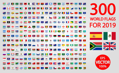 All official national flags of the world . circular design - obrazy, fototapety, plakaty