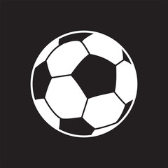 Vector illustration of a soccer ball. An isolated element of the sports equipment on a black background.