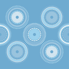 Polka dot seamless pattern. Mosaic of ethnic figures. Patterned texture. Geometric background. Can be used for wallpaper, textile, invitation card, wrapping, web page background.