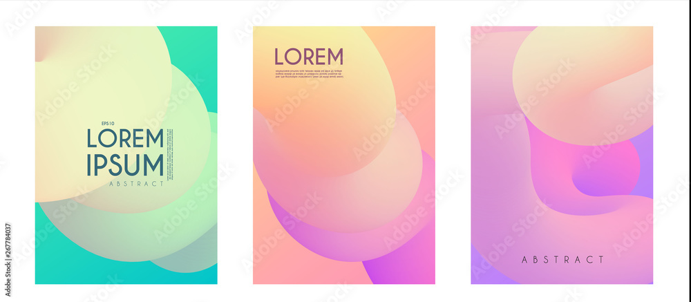 Wall mural Liquid Color Collection. Fluid Gradient Design Template Set. Motion Space.